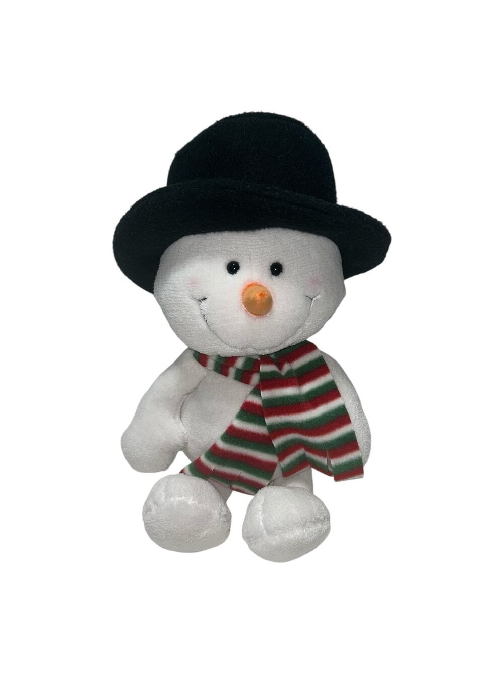 Chosun Snowman Plush Stuffed Animal Hat Striped Scarf